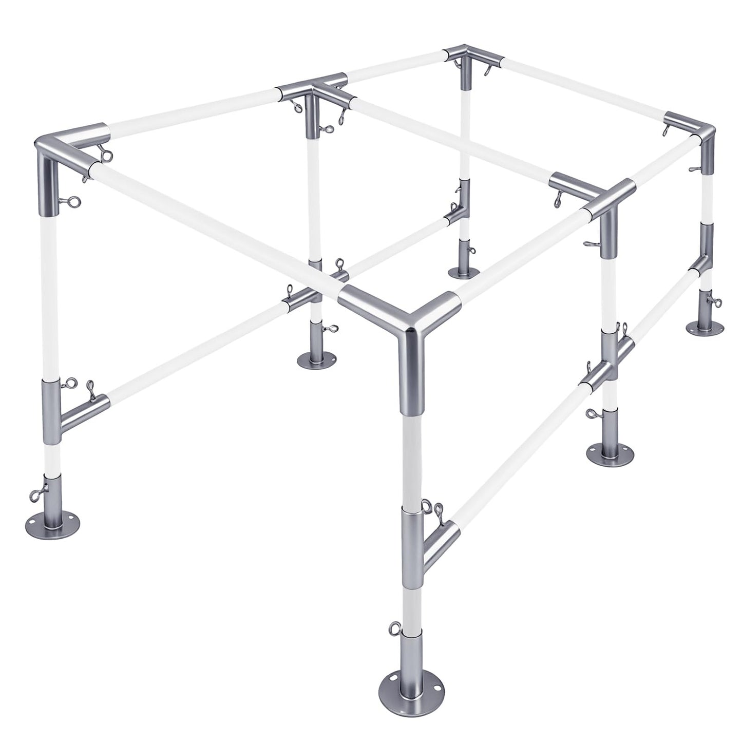 Frienda 6-Leg Lean-to Canopy Fittings for 1-3/8" Pipes, 18 Pcs Lean to Carport Frame Connectors Kit DIY Project for Slant Roof Carport, Shed, Gazebo, Greenhouse, Shelter Deck, Pipes Not Included