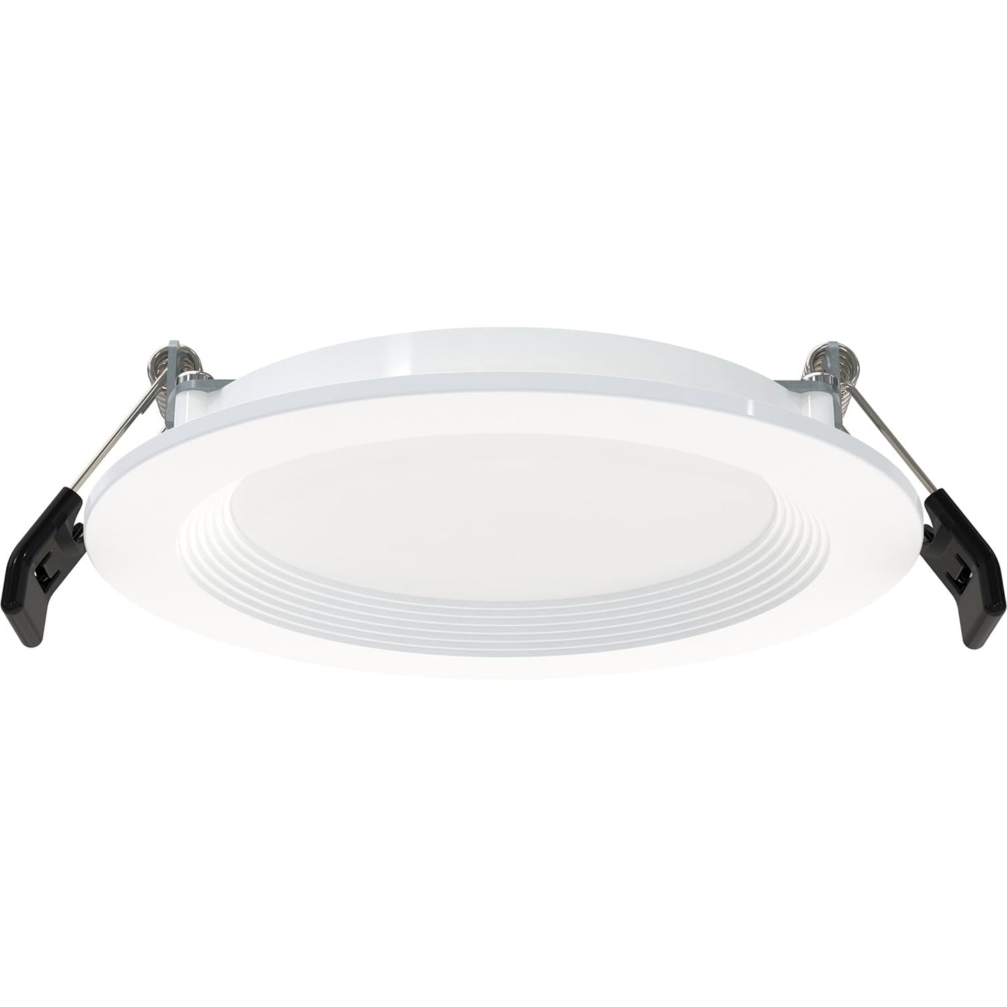 RAB Lighting WFRL-Field-Adjustable Edge-Lit LED Downlight-Canless Wafer Design-Black/White Trim-5CCT Selectable 2700K-5000K-90 CRI-Wet Rated/Dimmable for Modern Ceilings (WFR34-4B/BP - 12 Pack)