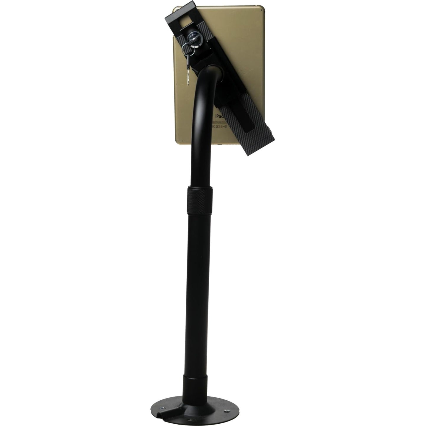 Tabletop Pole Stand – CTA Height-Adjustable Security Elbow Mount with Lock and Key Security System for iPad 7th/8th/9th Gen. 10.2",Surface Pro 4,Surface Go 3 & Other 7-14" Tablets (PAD-HATUE) – Black
