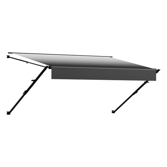 VEVOR Manual RV Awning Complete Kit, 18' Retractable Awning with Aluminum Alloy Frame, Outdoor Trailer Awning, Fit for Most RVs(Black Fade)