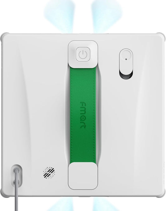 FMART W8 Mini Window Cleaning Robot, 4-Way Ultrasonic Spray, 8000Pa Suction, Ultra-Slim 2.36 in, Edge-Cleaning Route, Smart Path Planning, 9-Stage Safety, App & Remote Control