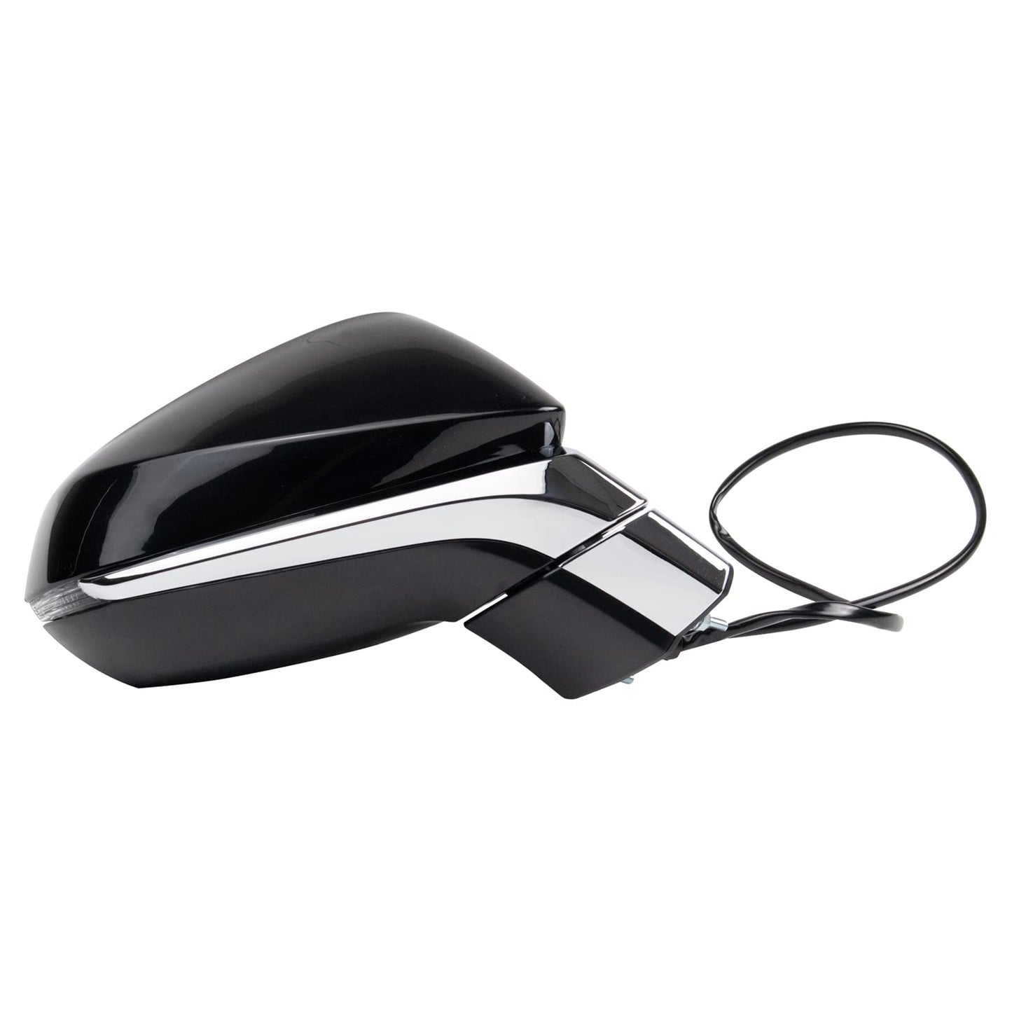TRQ Passenger Side Power Folding Heated Mirror Smooth Black Paint to Match Compatible with 2018-2021 Lexus NX300h LX1321166