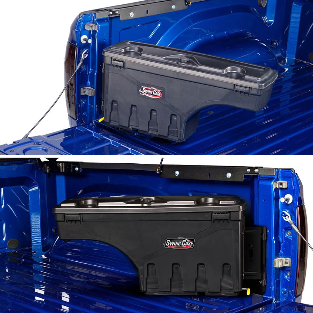 UnderCover SwingCase Truck Bed Storage Box | SC104D | Fits 2019 - 2023 Chevy/GMC Silverado/Sierra 1500 Drivers Side, Black