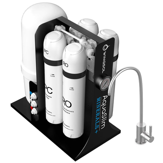 WINGSOL Integrated Reverse Osmosis Water Filter, NSF/ANSI 42&53&58, 10-Stage Under Sink RO Filtration System for pH+ Alkaline Remineralization Water, Easy Installation, No Electricity Needed