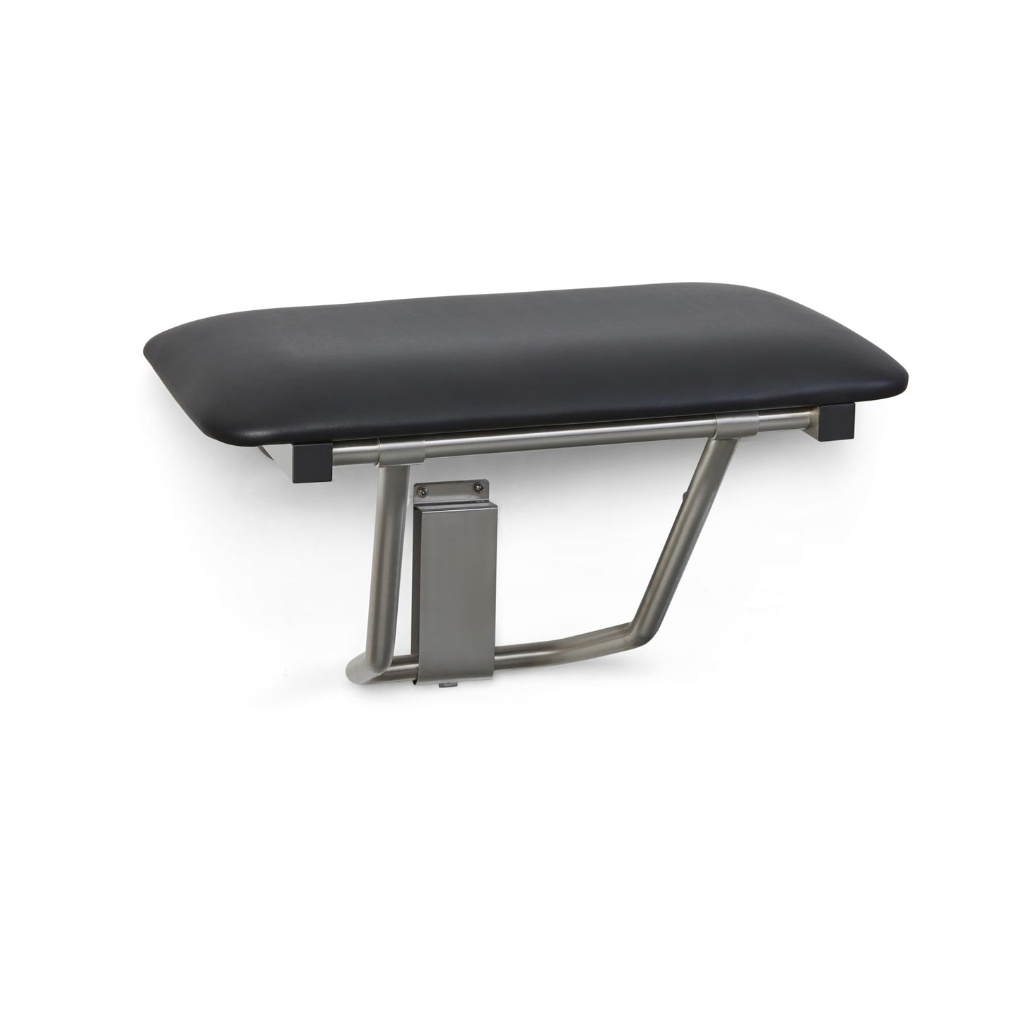 Seachrome 24" x 15" Black Padded Cushion Folding Wall Mount Bench Shower Seat, ADA Compliant