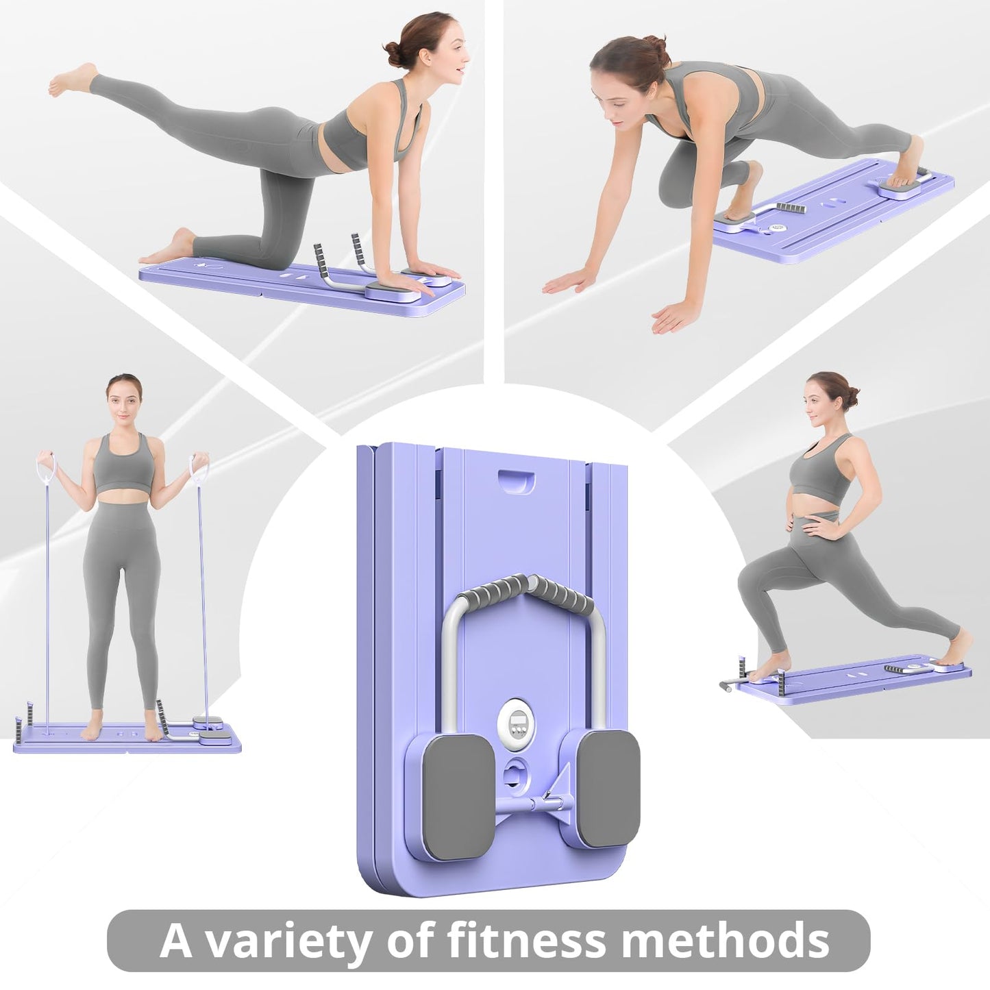 JANUA Pilates Board - Pilates Reformer Set, Multi-Purpose Foldable Pilates Reformer Board for Home, 5 in 1 Pilates Sliding Board