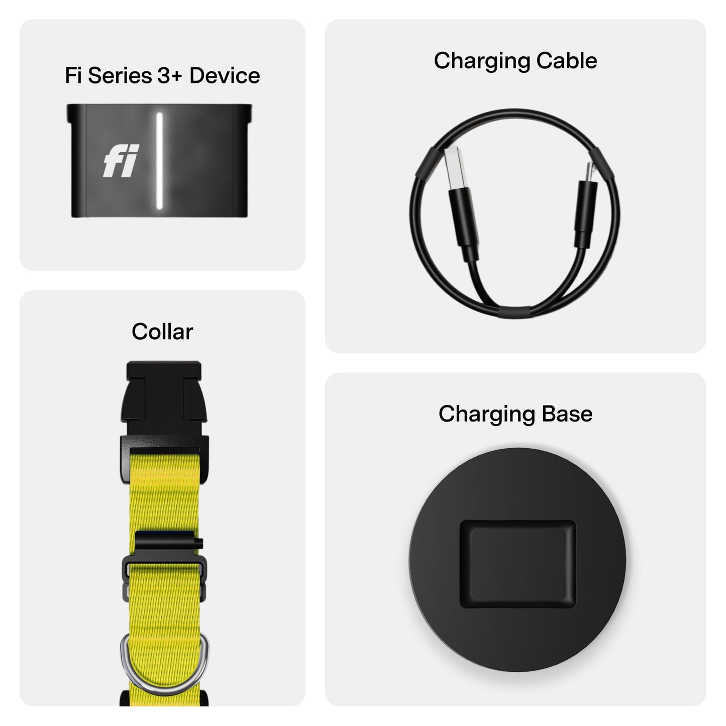 Fi New Series 3+ Smart Dog Tracker Collar [12 Month Membership Included] GPS Tracker for Dogs with Health & Behavior Monitoring, Escape Alerts, Waterproof, LED, Apple Watch Compatible -Yellow, X-Large