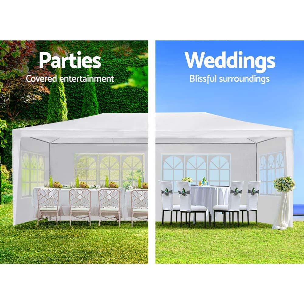 10x30 Party Tent, Outdoor Wedding Tents with 5 Removable Sidewalls, Gazebo Shelter for Parties Patio, Outside Waterproof Canopy Tents, Party Wedding BBQ Events Tent White