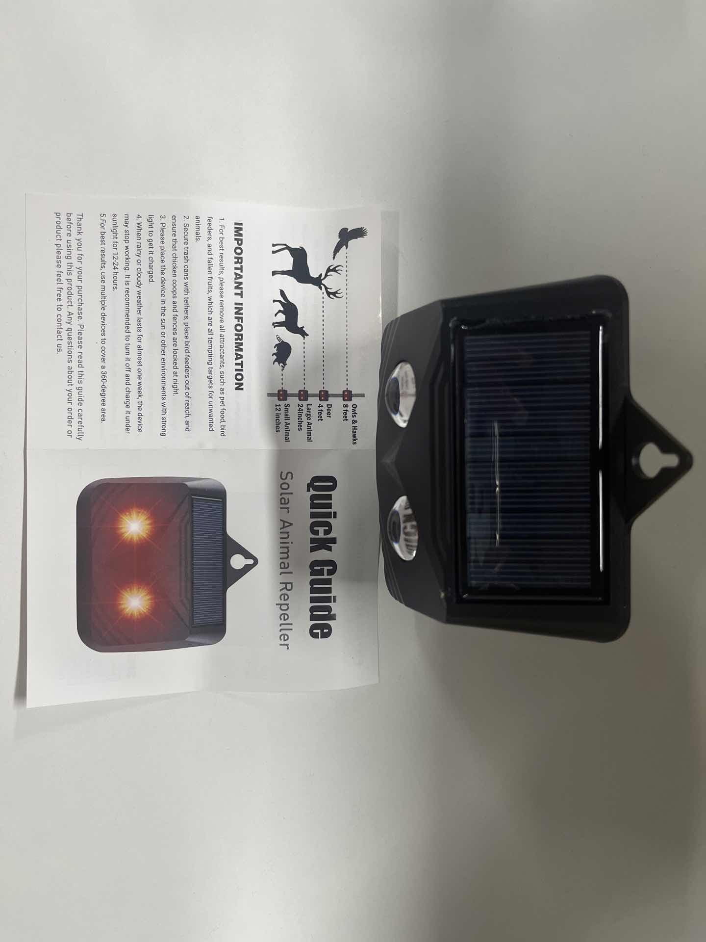 Solar Animal Repeller: Ultrasonic Coyote Deterrent Outdoor with Red Predator Lights - Effective Deer Repellent for Garden & Farm - Nocturnal Predator Deterrent