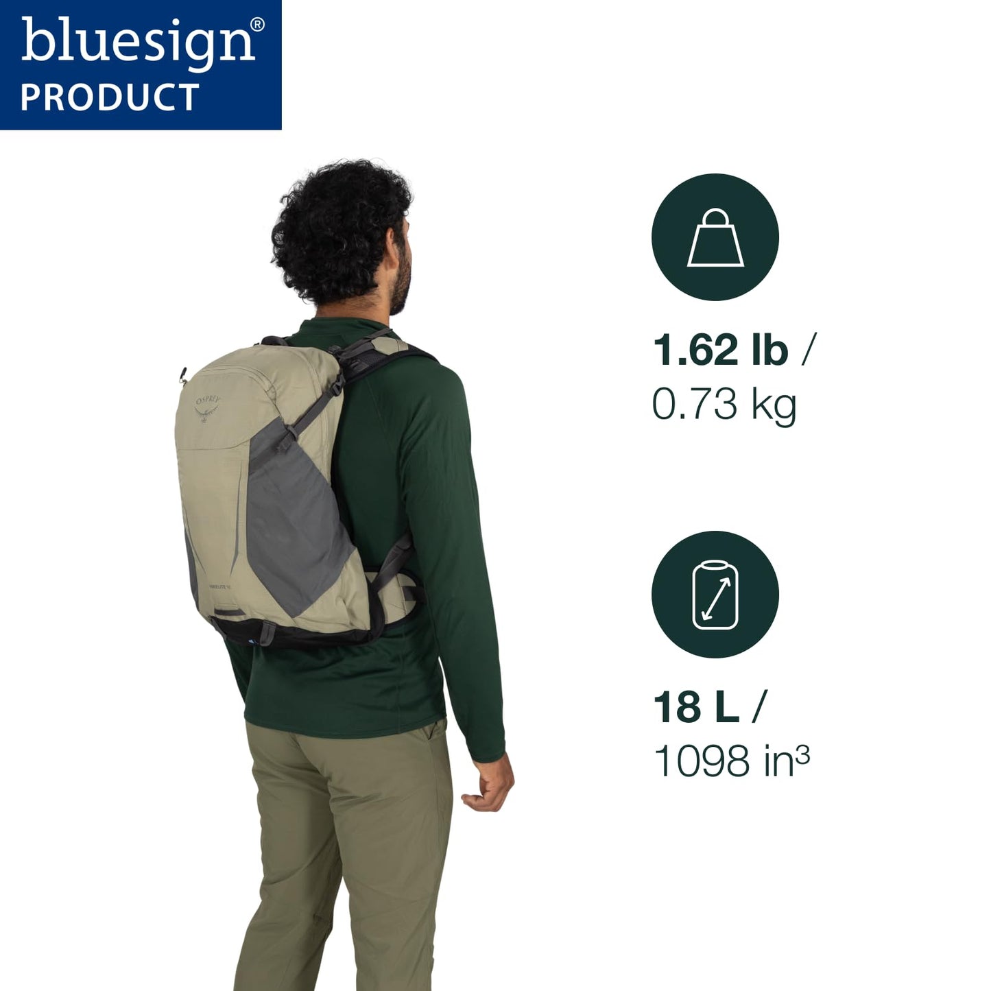 Osprey Hikelite 18L Durable Hiking Backpack - Travel Daypack with Rain Cover for Men and Women, Olive Tan