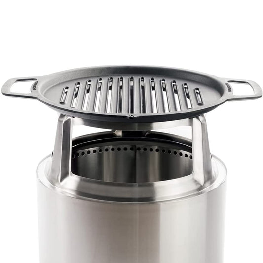 Solo Stove Bonfire Grill Top and Hub, Cast Iron Cooktop with Stainless steel Hub for 8” Elevation, Addition for Bonfire Fire Pit, Weight: 20 lbs, Diameter: 17.5"