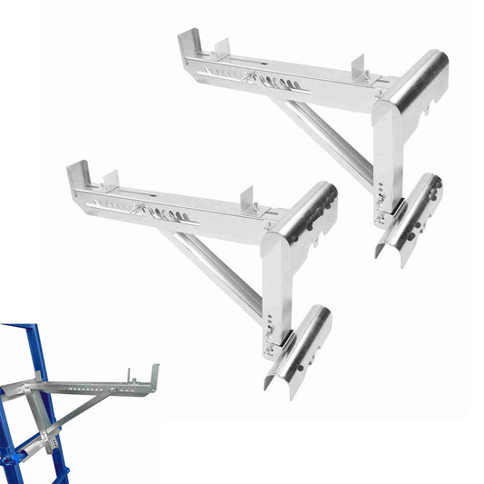 Generic 2 Pack Ladder Jacks, Adjustable Alloy Steel Ladder Platform Stand, Portable Stabilizer Ladder Stand Off for Working Less Than 20 Inch Stage