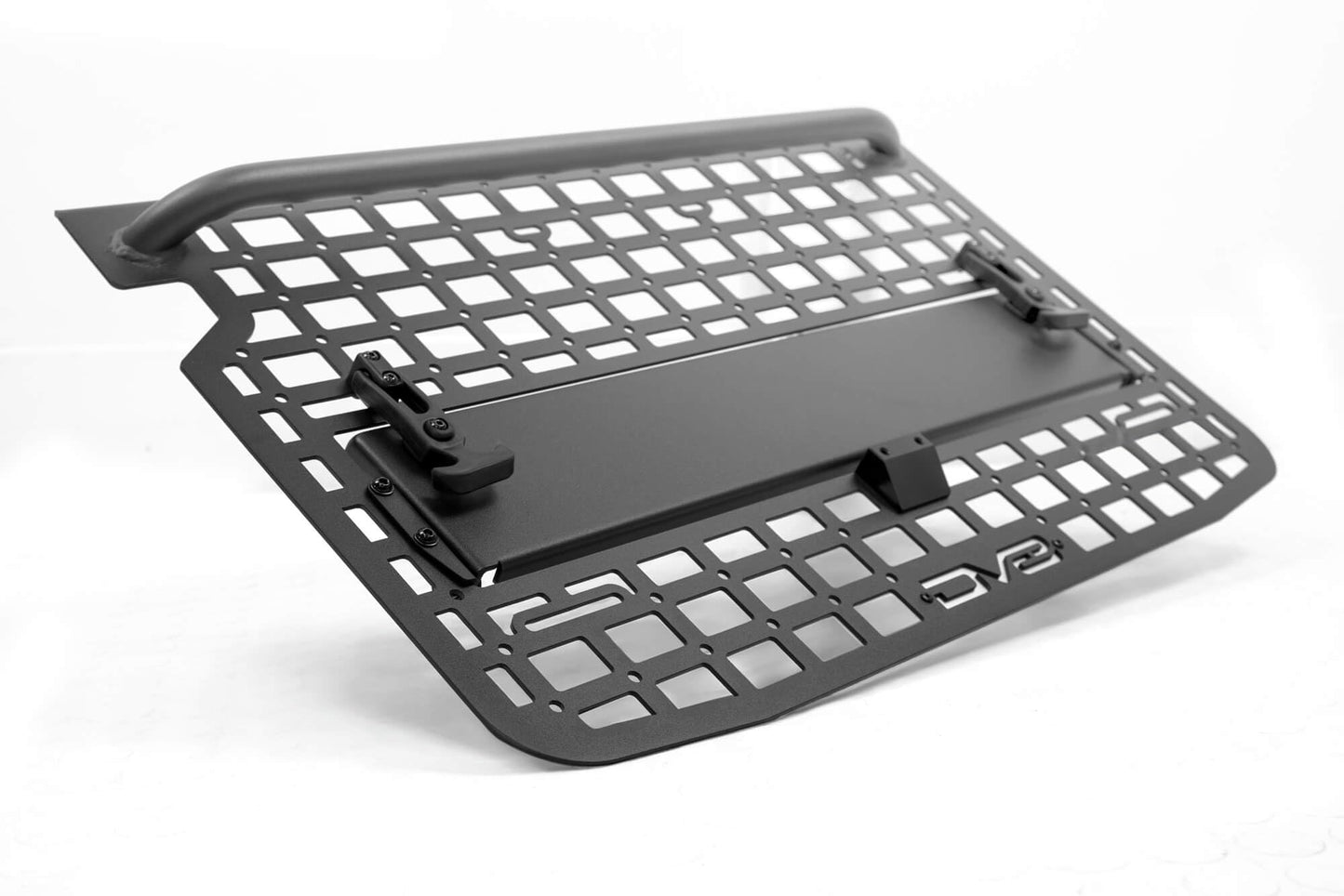 DV8 Offroad Tailgate Molle Panel for The 2021-2026 Ford Bronco | Perfect for Molle Bags, Knife Sheaths, Med Kits, Recovery Gear & More | Drop-Down Tray for Holding Drinks & Other Gear While at Camp