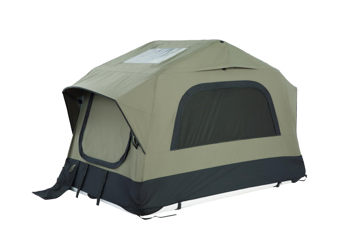 GDFStudio Inflatable Roof Top Tent for Car SUV Truck, 2 Person Rooftop Camping Tent with Air Beam Structure, Panoramic Skylight, Telescoping Ladder & Quick Setup, Waterproof Travel Tent, Green