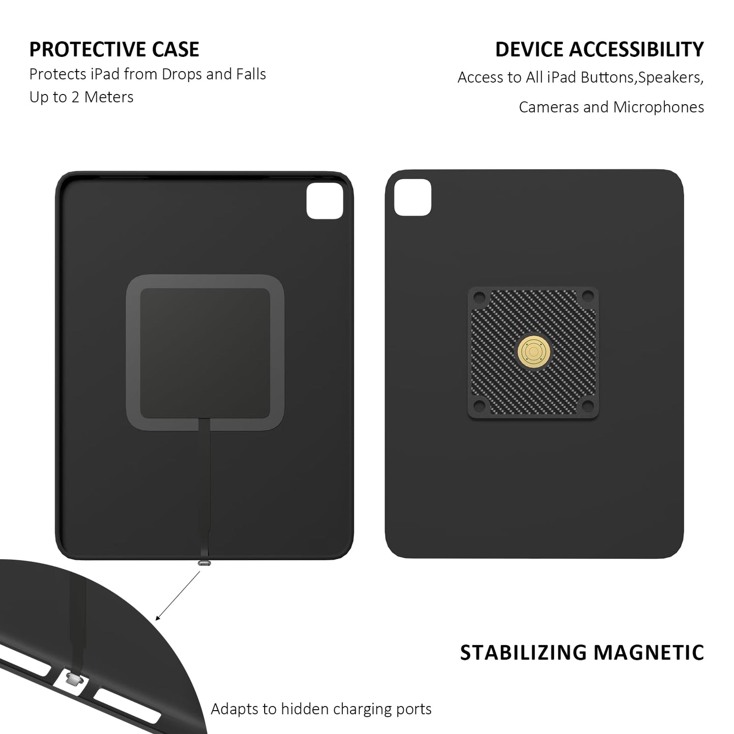 Zilvex Wall Mount Charging Kit for Apple iPad Pro 11″ (5th Gen, M4, 2024) – Magnetic Tablet Wall Mount with 15W Fast Charging, TPU Protective Case, Smart Home Control Hub