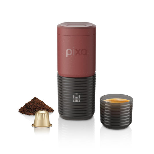 WACACO Coffee Machine Electric & Portable, With 4 Coffee Types & Fast Heat-Up, 3 * 3000mAh Battery, 20 Bar Portable Espresso Maker For Ground Coffee & NS Capsule (Tuscan Red)