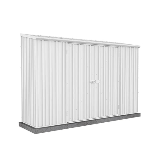ABSCO Space Saver Metal Garden Shed 10 Ft. x 2.5 Ft. Surfmist