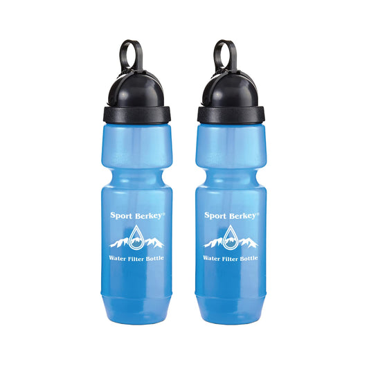 Berkey 2-Pack of Sport Water Filter Bottles Ideal for Everyday Use on the Go—Driving, Sports, Exercise, Travel, Home, Work, School and Play