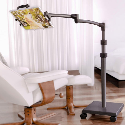 Levo G2 Premium Tablet Floor Stand with 5-Axis Adjustable Arm for iPad, Kindle, Samsung – Height Range 30–56 Inches – Hands-Free Reading, Streaming, Gaming, and Browsing in Bed, Sofa, or Chair