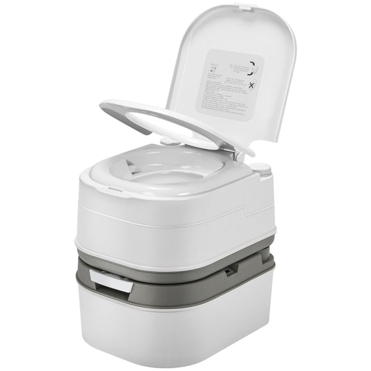 YITAMOTOR Portable Toilet Camping Porta Potty with Paper Collection 6.34 Gallon, Indoor Outdoor RV Toilet with Handle Pump, Leak-Proof OutdoorToilet for RV Travel, Boat, Trips, White