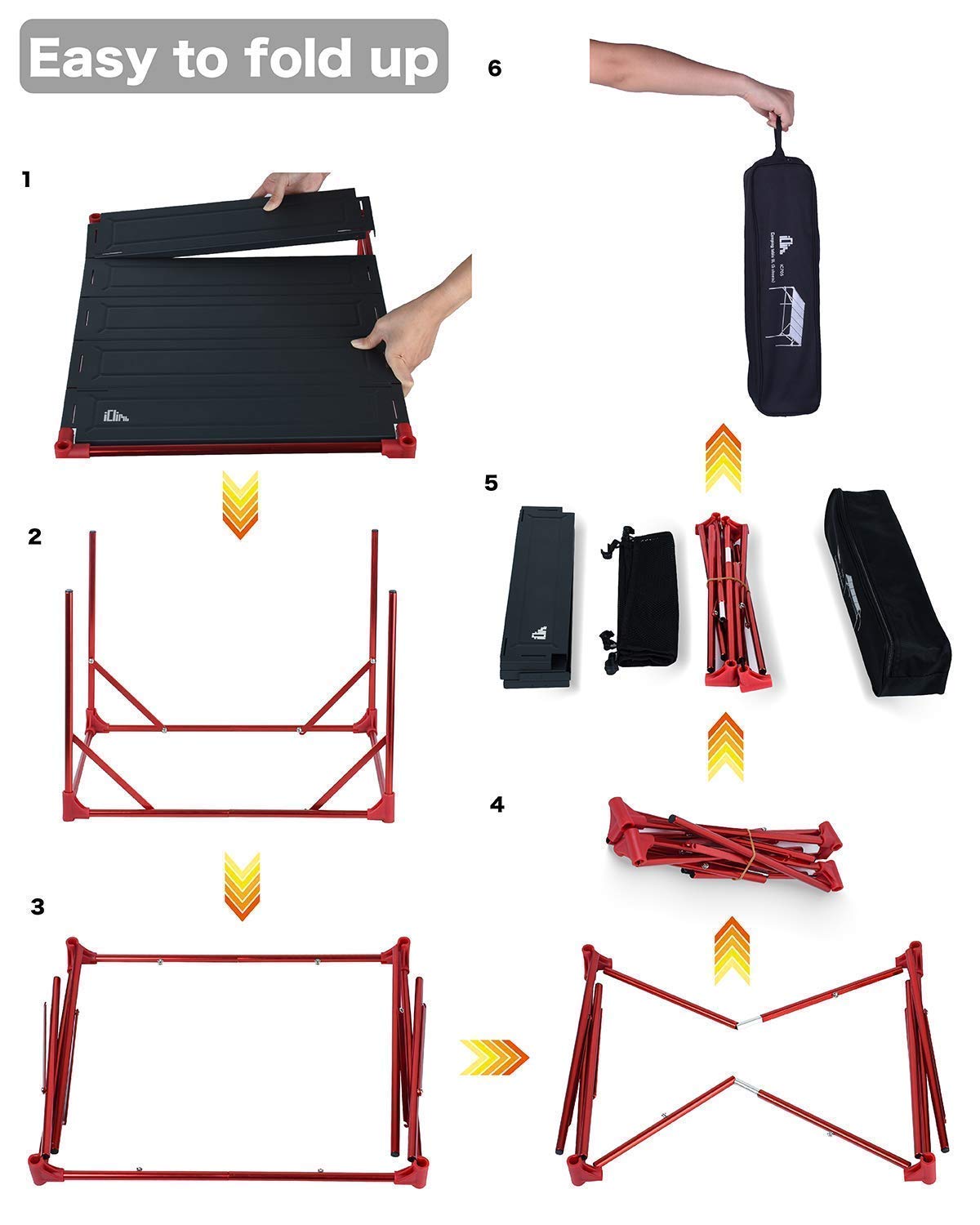 iClimb 2 Extendable Folding Table and 1 Pack Connecting Plates and 1 Lantern Hanger Bundle, Ultralight Compact for Many People Camping Backpacking Beach Concert BBQ Party