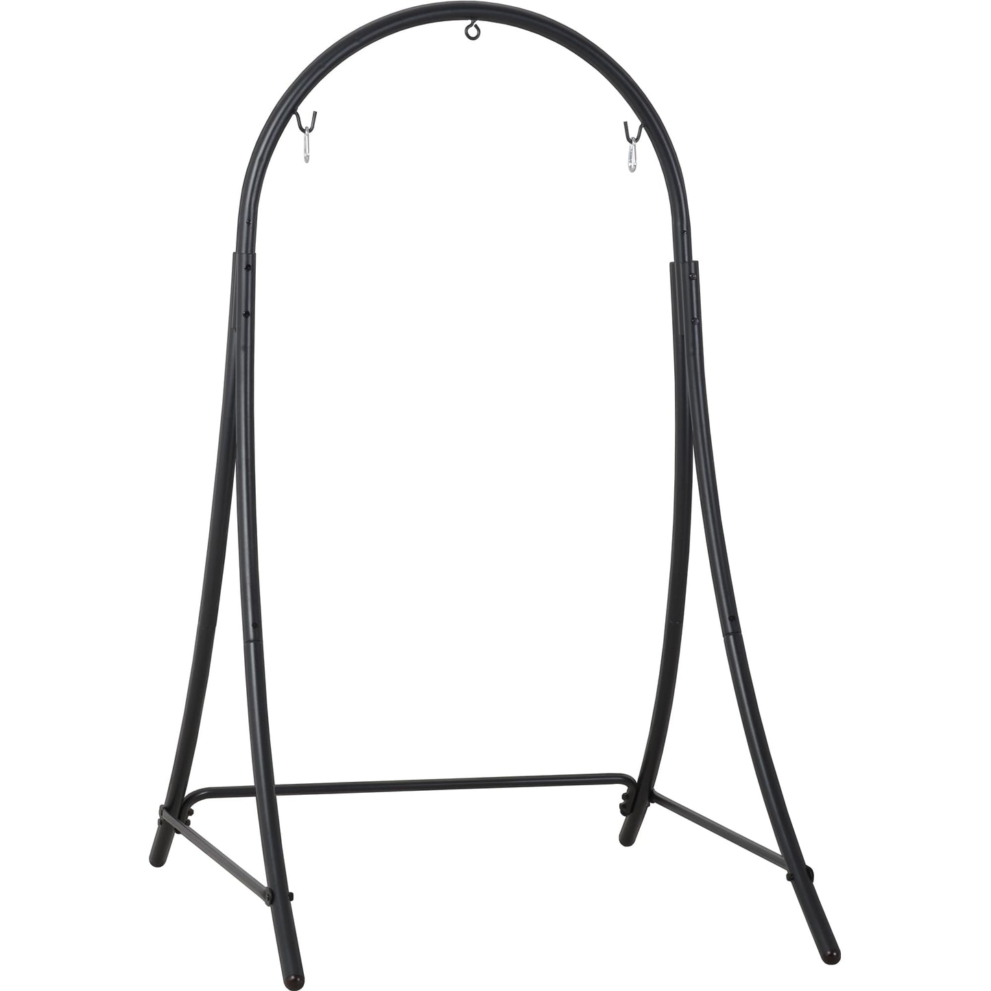 ANOW Adjustable Hammock Chair Swing Stand Only, Heavy Duty Hanging Chair Stand with Safety Hooks for Indoors Outdoors, Max 400 Lbs, Plus Size Version, Black