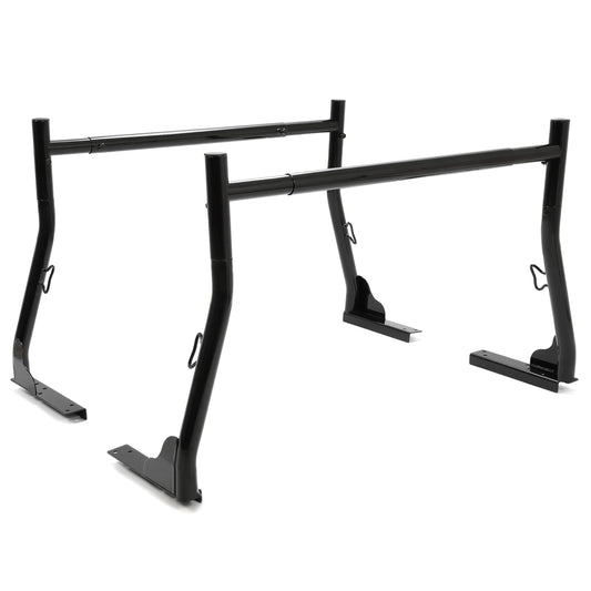KUAFU Extendable Truck Rack Heavy Duty Steel Truck Bed Ladder Rack Compatible with Truck-Bed Width Ranged from Min.51 - Max.71,800Ibs Capacity Cargo Rack Kayak Surfboard Lumber Rack Two-bar Set