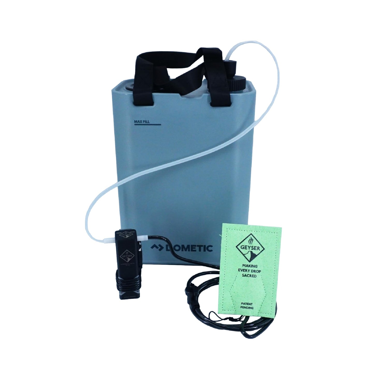 Geyser System Portable Camping Shower & Cleaning Kit for Camping, Backpacking, Overlanding, & Outdoor Recreation - Clean Kit Bundle - Black