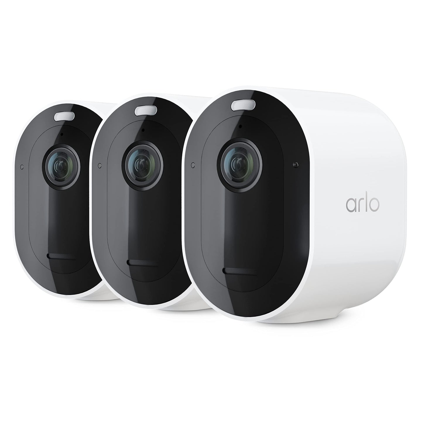 Arlo Pro Security Camera 2K HDR 5th Gen - Wireless Outdoor Camera, Rechargeable Removeable Battery, Event Captions, Emergency Response, 1-Month Trial of Secure Plan, 3 Cam, White