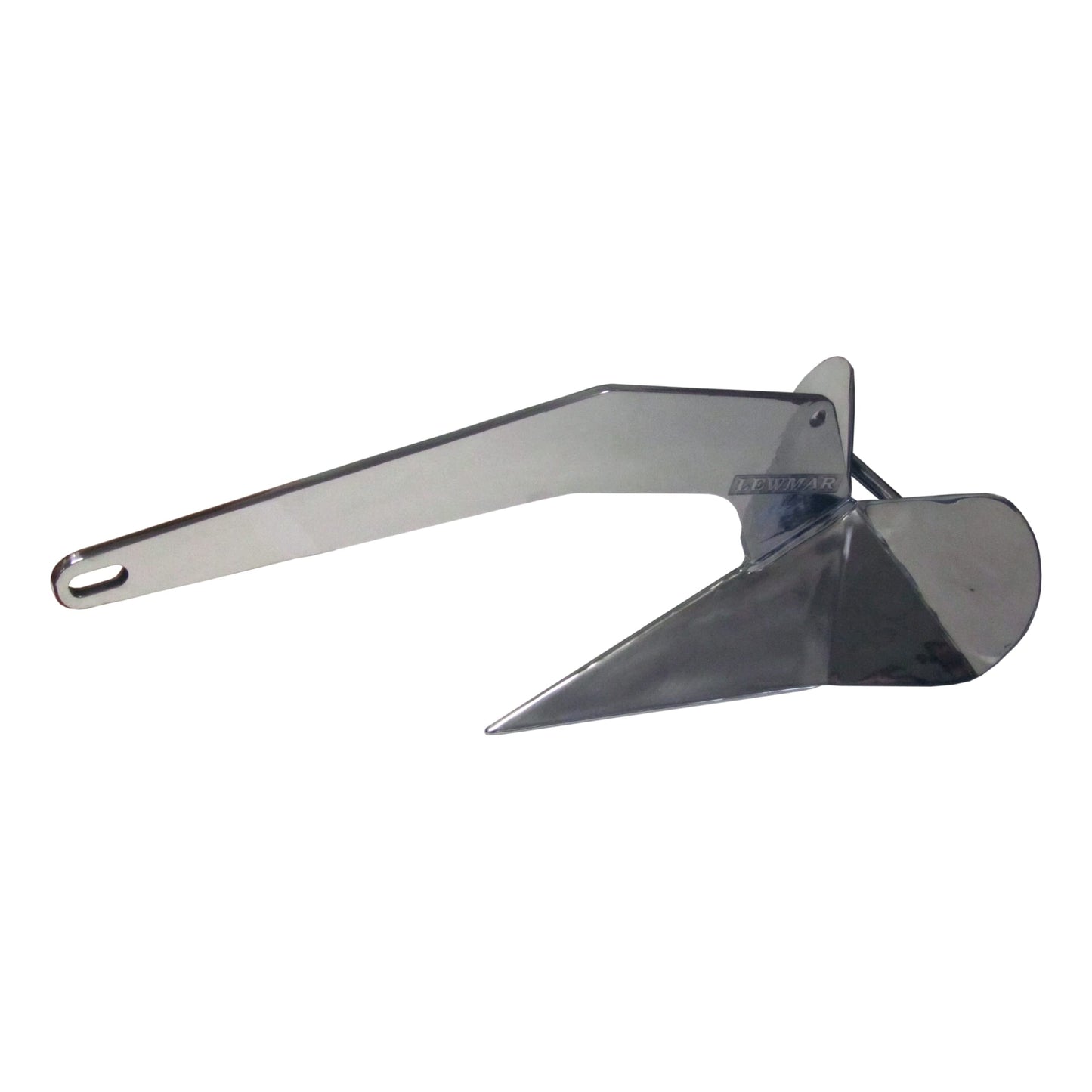 Lewmar DTX Stainless Steel Anchor 14 lbs. for Boats 21'- 31', Lead ballasted tip, Integrated Eye, one-Piece Build, Non-hinged plow, self-Launching, 23-3/8" L x 10-7/16" W x 10" H - 2020202203