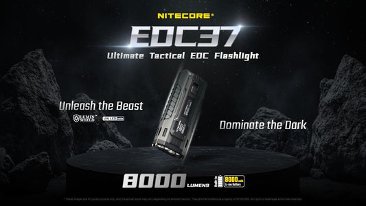 Nitecore EDC37 EDC37 Ultimate EDC Flashlight: Double The Power – 8,000 Lumens x 8000mAh w/Eco-Sensa USB-C Charging Cable