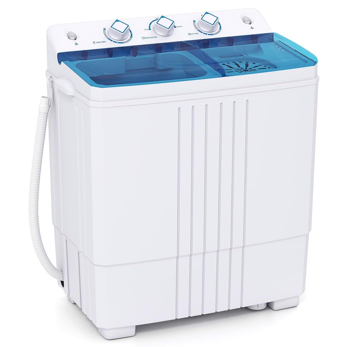 Giantex Washing Machine, 20Lbs Capacity, Washer and Spinner Combo, Portable Compact Twin Tub 12Lbs Washing and 8Lbs Spinning, Inlet and Drain Hose, Laundry Washer for Apartment RV Dorm