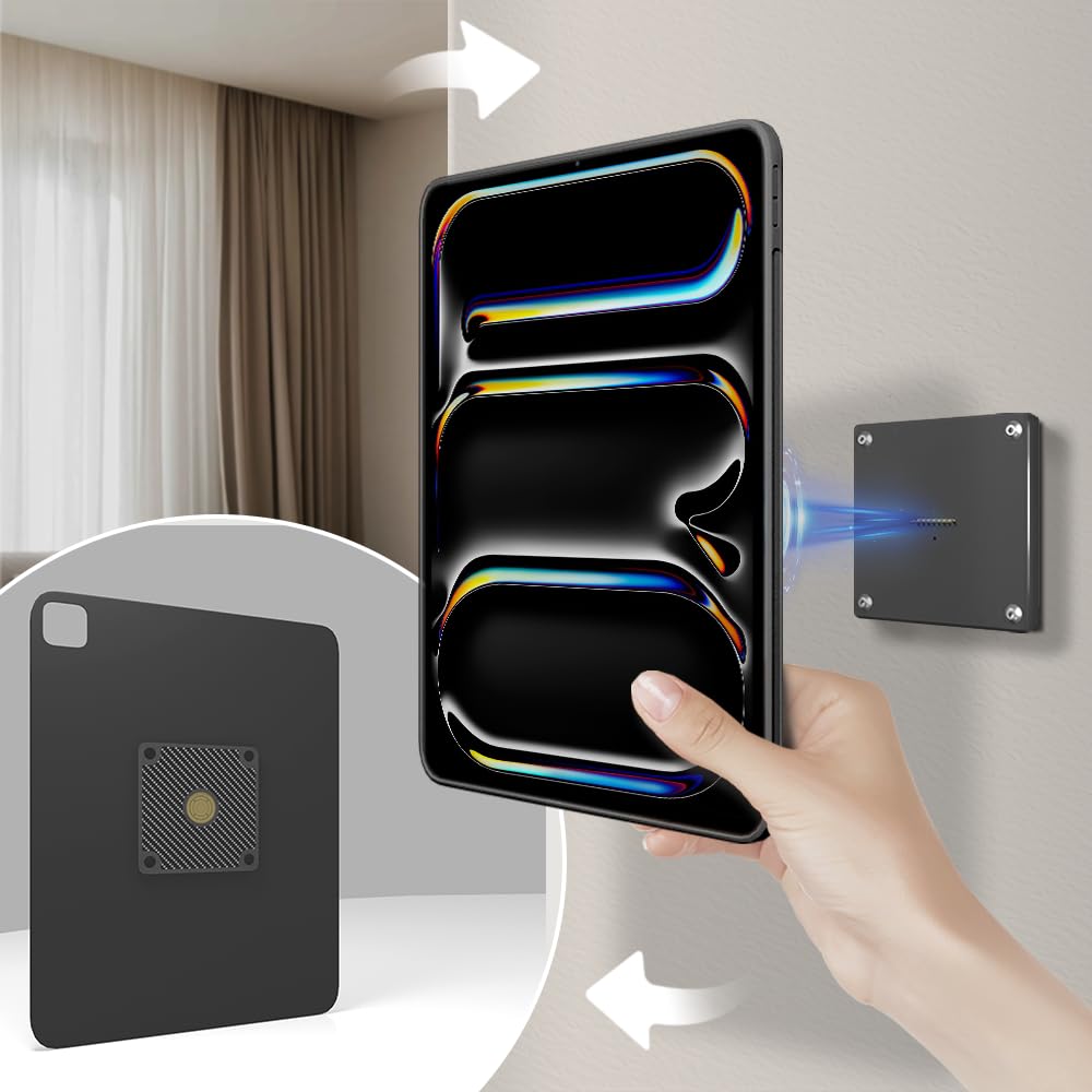 Zilvex Wall Mount Charging Kit for Apple iPad Pro 11″ (5th Gen, M4, 2024) – Magnetic Tablet Wall Mount with 15W Fast Charging, TPU Protective Case, Smart Home Control Hub