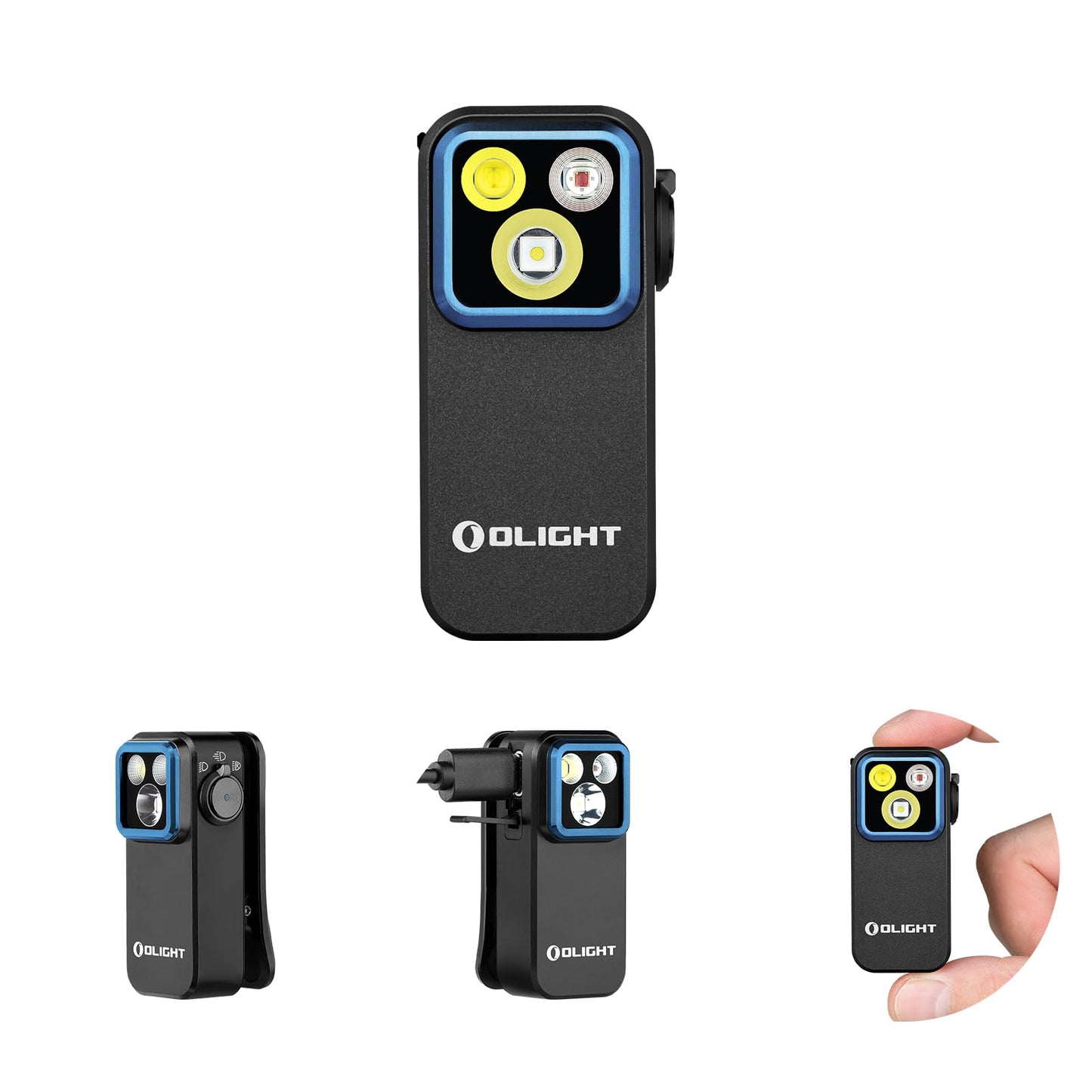 OLIGHT Perun 3 Mini Premium Headlamp 1250 Lumens Flashlight with Type-C Charging Box Bundle with Oclip Pro EDC Flashlight Clip-on Light