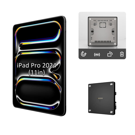 Zilvex Wall Mount Charging Kit for Apple iPad Pro 11″ (5th Gen, M4, 2024) – Magnetic Tablet Wall Mount with 15W Fast Charging, TPU Protective Case, Smart Home Control Hub