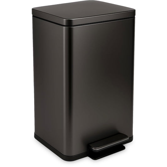 Simpli-Magic 13.2 Gallon (50L) Step Trash Can – Kitchen Garbage Can with Slow-Close Lid – Odor Control, Hands-Free, Easy to Clean, Brushed Stainless Steel