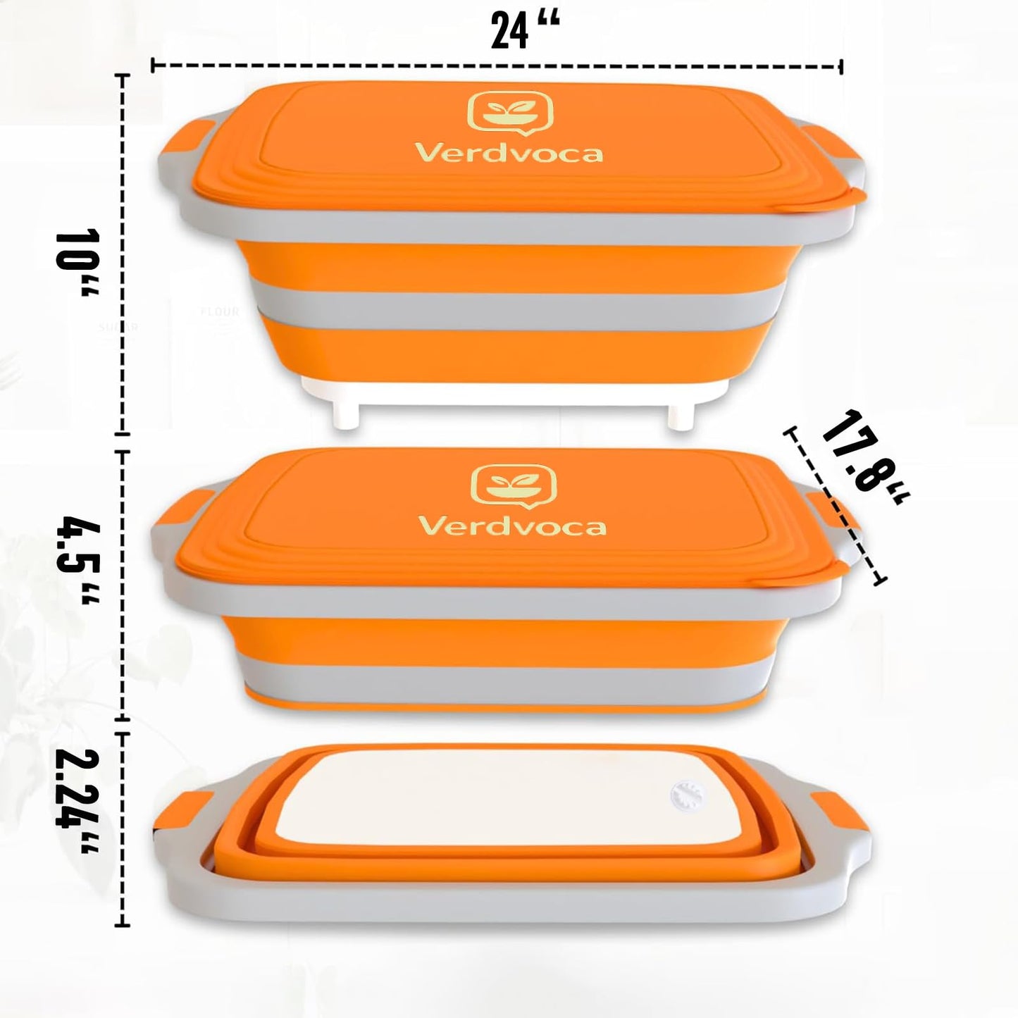 Verdvoca 2Pcs XXL Collapsible BBQ Prep Tubs w/Cutting Board and Lid &1 Pcs 21 Inch Pro Tyvek Brown BBQ Blanket for Resting Meat