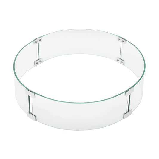 Oakland Living Round 25.7-in Tempered Glass Fire Table Wind Guard Flame Blocker