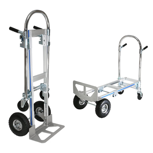 Heavy Duty Convertible Hand Truck, 2 in 1 Folding Dolly 800 LBS Capacity Industrial Platform Cart Collapsible Truck for Transport & Moving in Warehouse, Home, Supermarket