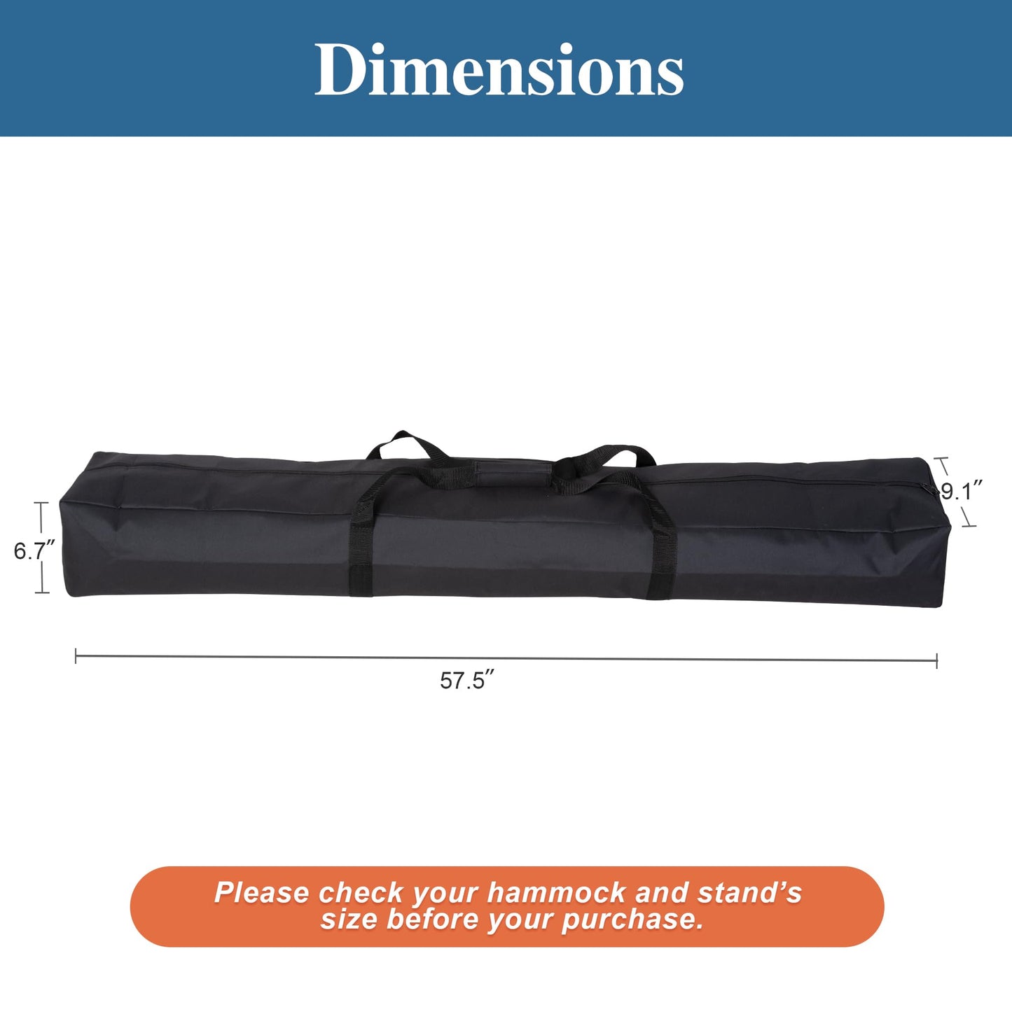 SUNCREAT 2 Person Outdoor Hammock with Curved Spreader Bar for Outdoor, Black Extra Large Hammock Bag Carrying Bag