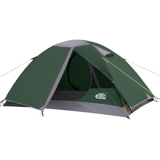 2 Person Backpacking Tent, Waterproof Windproof Two Person Tent, Lightweight Easy Setup 2 Man Tent for Camping, Hiking, Biking, Cycling, Motorbiking, Mountaineering - Green