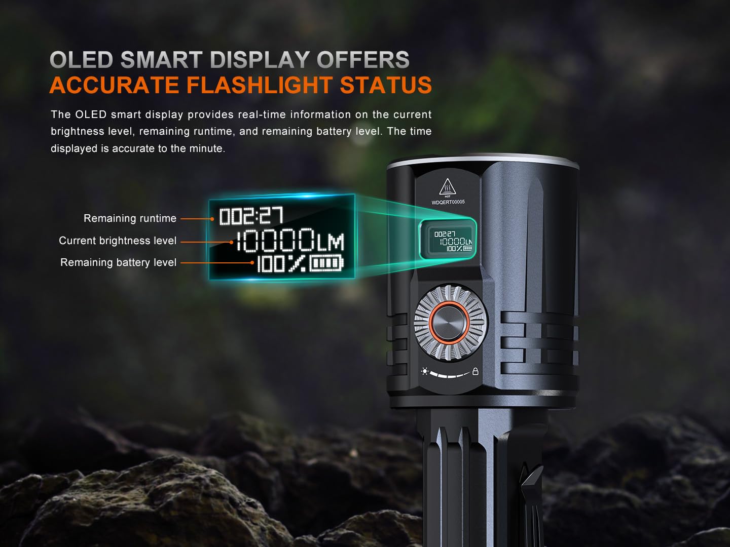 Fenix LR36R 10000 Lumen LEP Long Throw Beam Search and Rescue Flashlight with EdisonBright Charging Cable Carrier