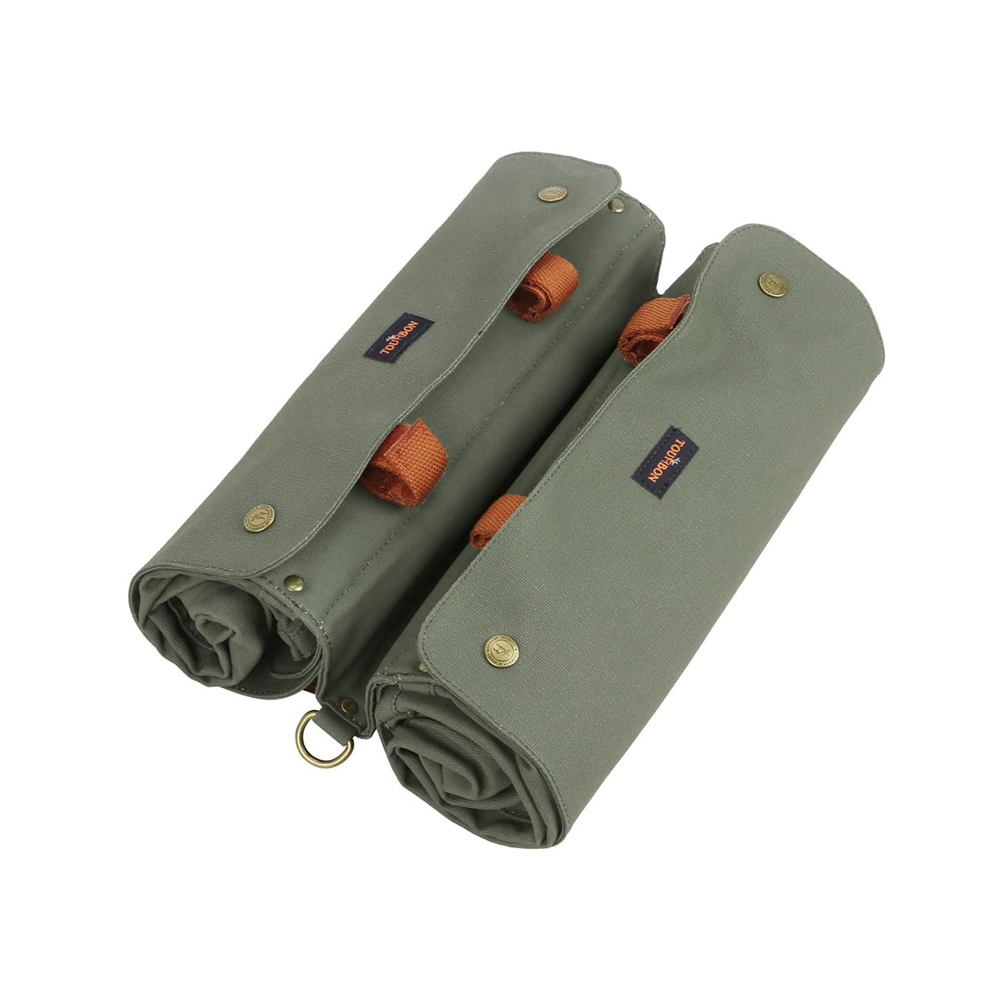 TOURBON Canvas Bike Bags Rear Rack Roll-up Bicycle Panniers Waterproof
