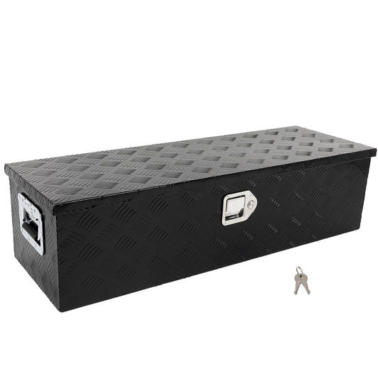 SCITOO 39 Inch Aluminum Truck Bed Tool Box,Heavy Duty Diamond Plate Crossover Storage for Most Full Size Pickups,Lockable Weatherproof Chest,Fits 39" Truck Beds,Easy Access to Load and Unload