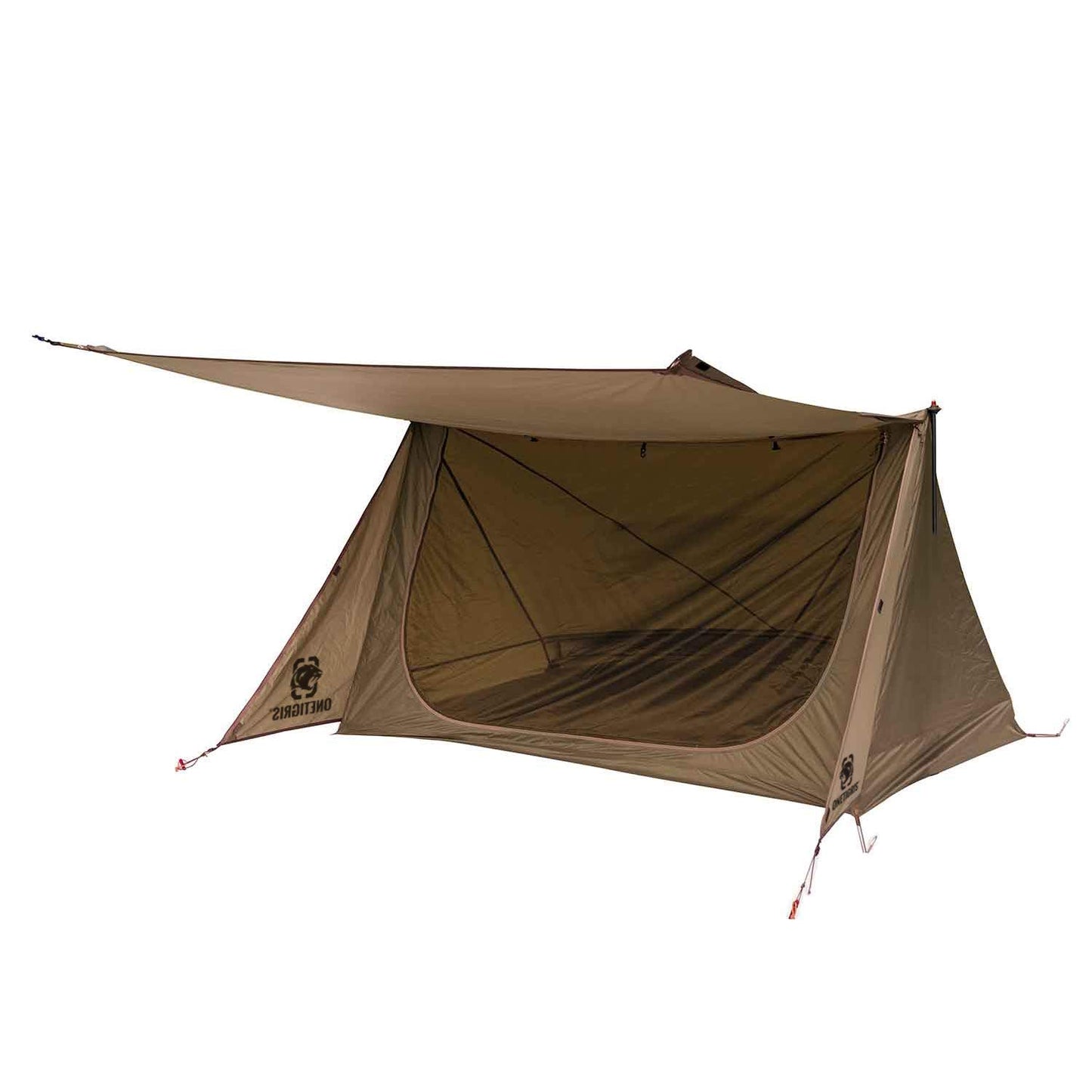 OneTigris Backwoods Bungalow Bushcraft Shelter 2.0, Ultralight Backpacking Tent with with Porch for Camping Hiking Backpacking Motorcycle Kayak Bushcrafters
