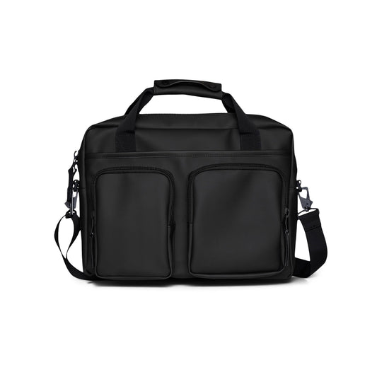 RAINS Texel Tech Bag - Black Waterproof Water Resistant Water Repellent Laptop Bag Unisex Commuter Travel Case 15" Computer Sleeve Tech Organizer - 2 Year Warranty