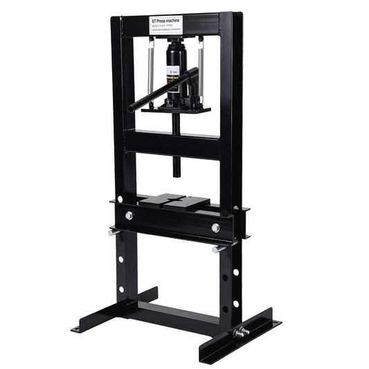 6 Ton Hydraulic h-Frame Shop Press, Heavy Duty Press with Adjustable Table & Stamping Plates for Auto Repair, Garage, Metalworking, Industrial Use - Black