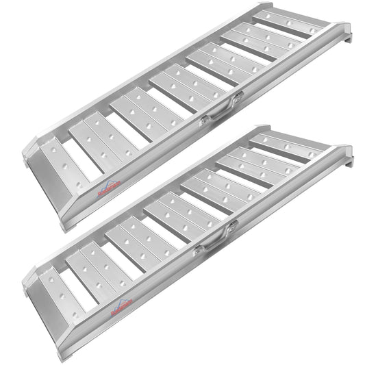 Ruedamann 4Ft Truck Ramps, 2 Pcs 4400 Lbs Total Capacity, Aluminum Trailer Ramp, Heavy-Duty ATV Ramps for Pickup Trucks, UTVs, Motorcycles, Lawn Mowers, Golf Carts