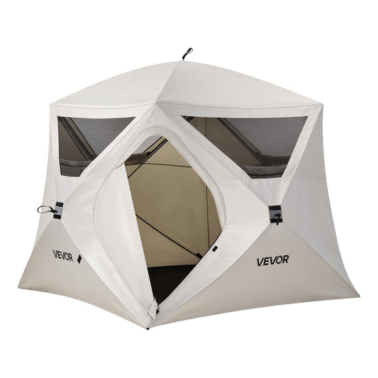 VEVOR Camping Tent, 4 Person Pop Up Instant Cabin Tent with Wider Door Large Mesh Windows, 83.5" High, 60 Seconds Easy Setup, Portable Cabin Hub Tents with Carry Bag for Family Outdoor Camping Hiking