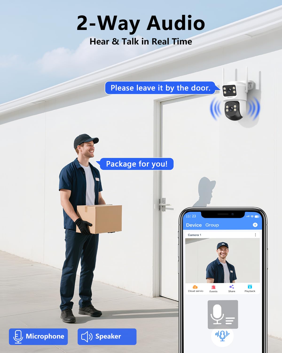 【360° View & 2-Way Audio】 4MP PTZ Security Cameras Wireless Outdoor, WiFi Home Surveillance System, Outside Wireless Security Systems, Surveillance DVR Kits